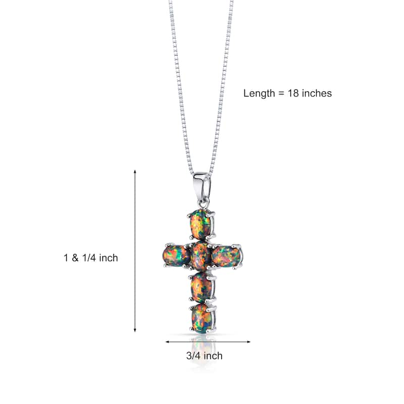 3 ct Black Opal Pendant in Sterling Silver