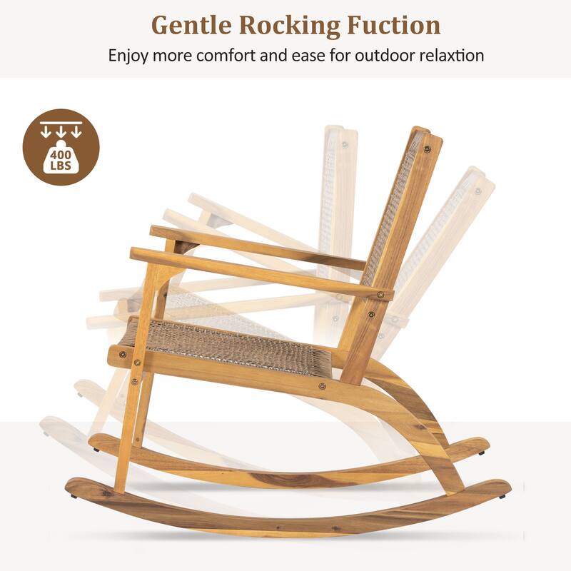 2 Pieces Acacia Wood Comfortable Patio Bistro Set