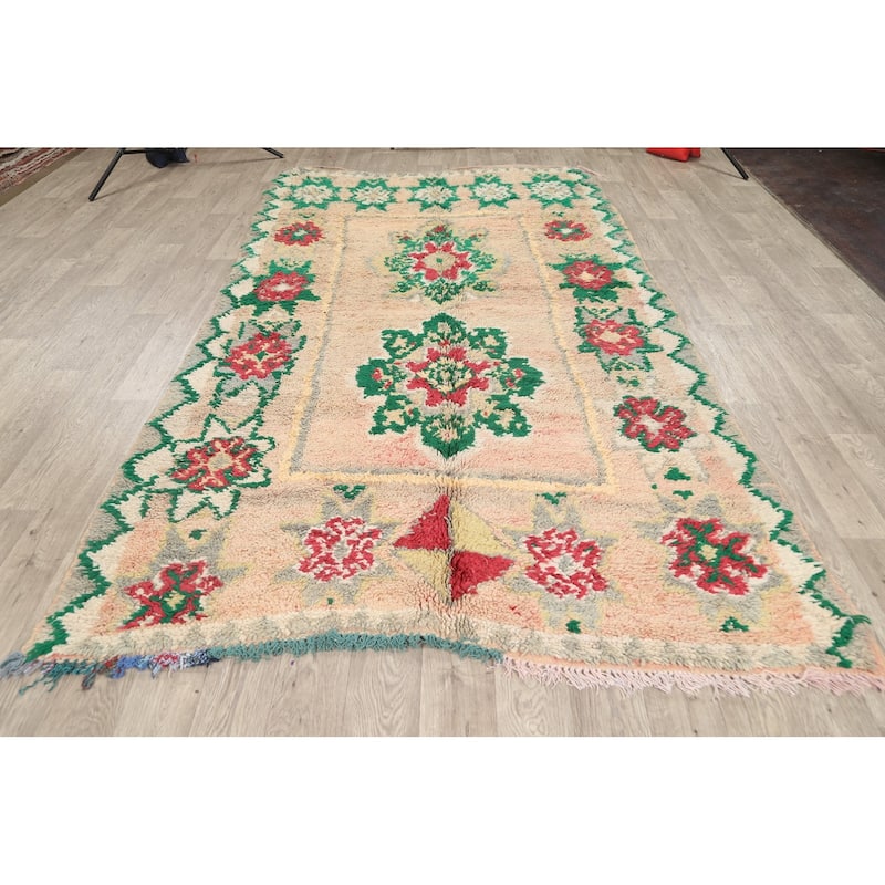 Decorative Tribal Moroccan Oriental Area Rug Wool Handmade Carpet - 5'8" x 9'7"