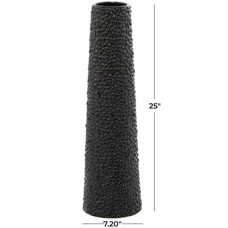 Minimalist Ceramic Modern Tall Vase with Bubble Texture - Silver, Black, Gold, White
