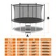 preview thumbnail 3 of 11, 14 Foot Trampoline with Net Outdoor Heavy Duty Jumping Mat and Spring Cover Padding for Kids