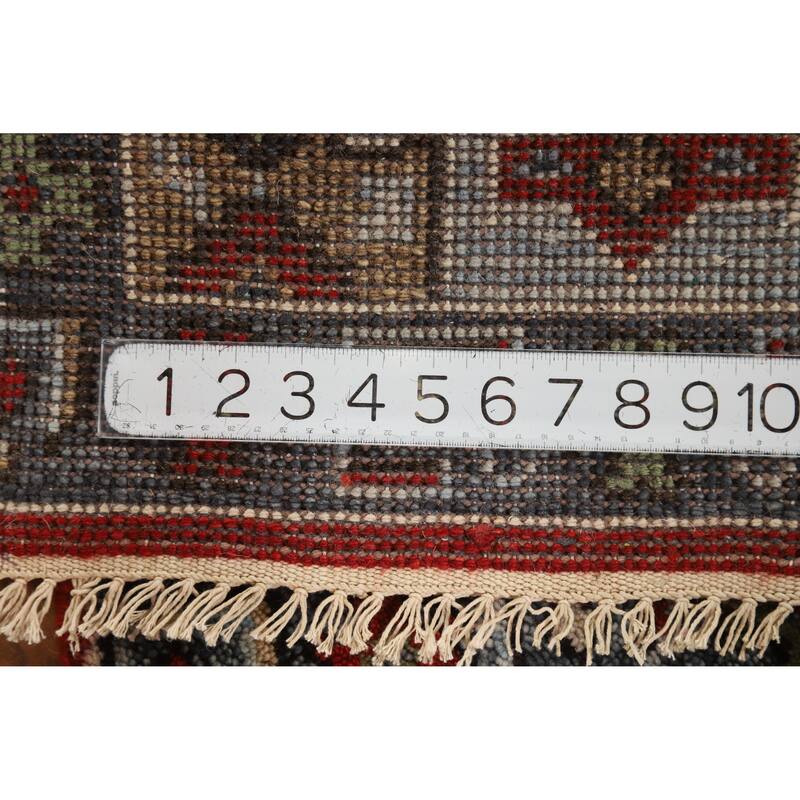 Hand Knotted Oriental 100% Wool Carpet Traditional Geometric Navy Blue & Blues Viss Area Rug - 3' 0'' X 2' 0''