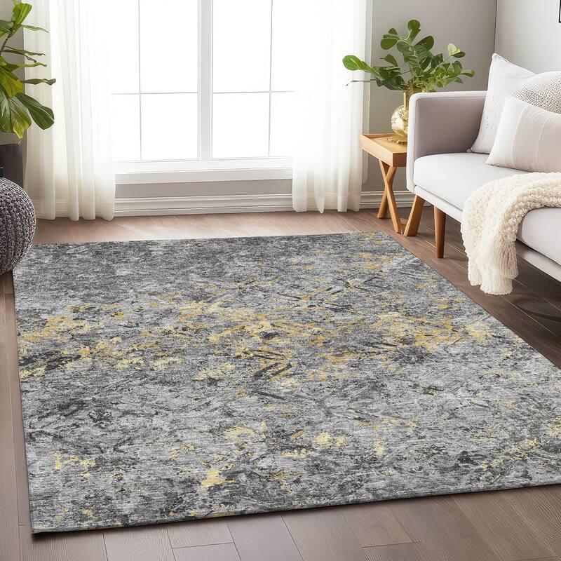 Premium Washable Super Soft Trellis Distressed Mayfield Rug - Gray - 9' x 12' - Rectangle