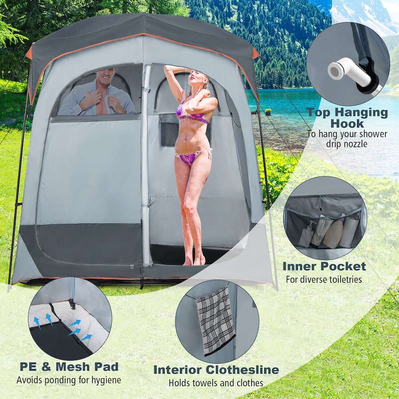 Goplus 2 Room Shower Tent Oversize Privacy Shelter Portable Dressing - See Details