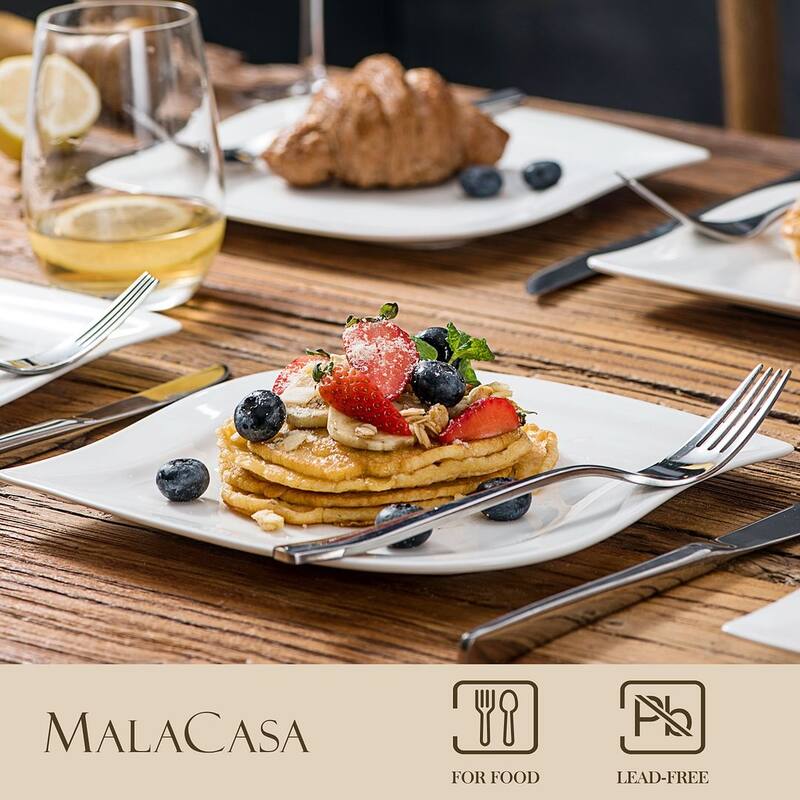 MALACASA Elvira Porcelain 6-Piece Dessert Plate Set