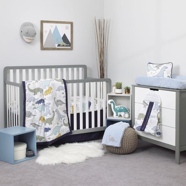 slide 2 of 5, NoJo Dreamer Little Dinosaurs 8pc Crib Bedding Set