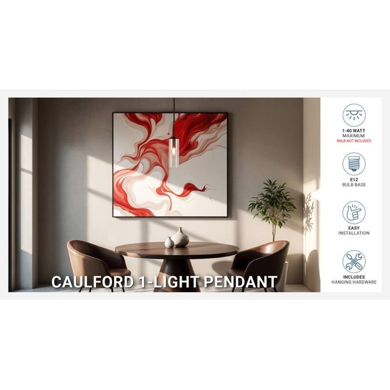 Kenroy Home Caulford 1-Light Pendant - Black