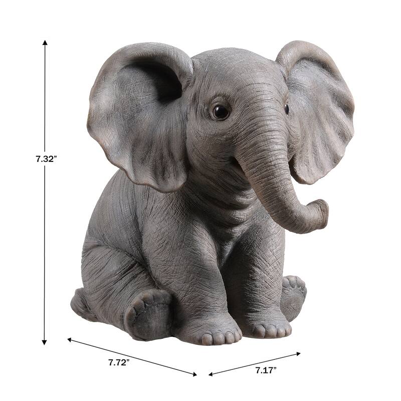 7" H Sitting Baby Elephant