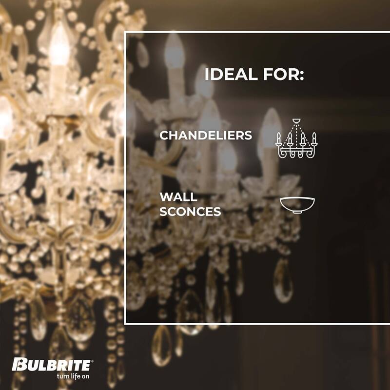 Bulbrite Pack of (4) Dimmable Clear Filament B11 Candelabra (E12) LED Bulb