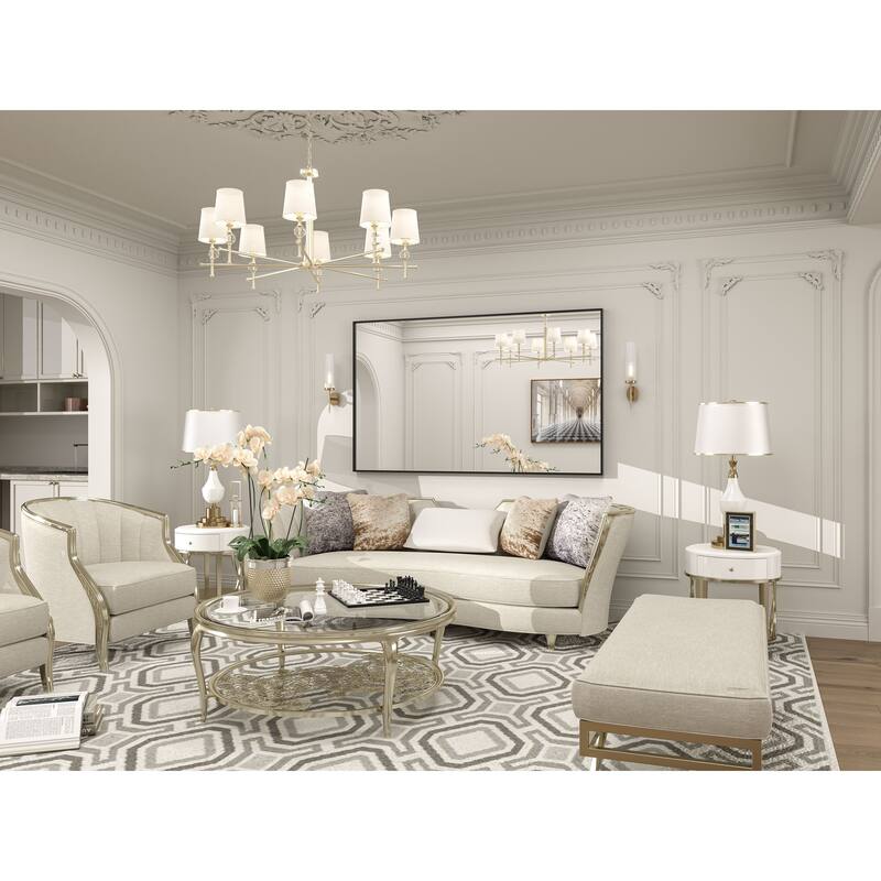 Aluminum Alloy Framed French Cleat Mounted Tempered Glass Wall Vanity Mirror