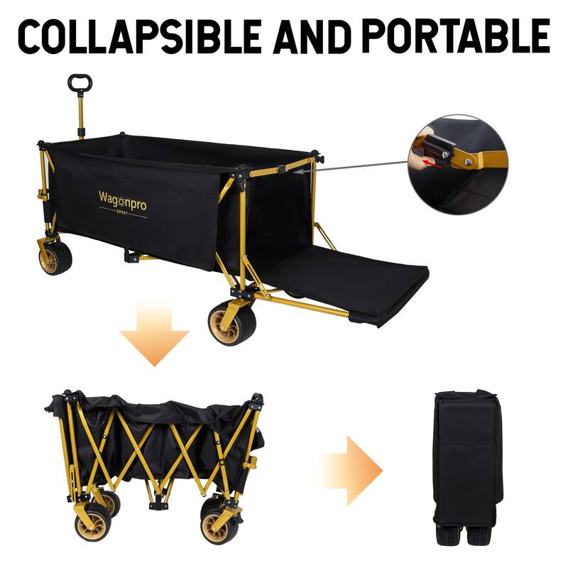 67-1/2in Extra long large Heavy Duty Utility Beach Wagons with Opened Tailgate and All-Terrain Wheels, 480lbs Capacity