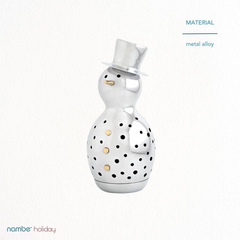 Nambe Snowman Luminary Figurine for Tealights - 7.5" D x 12.5" H