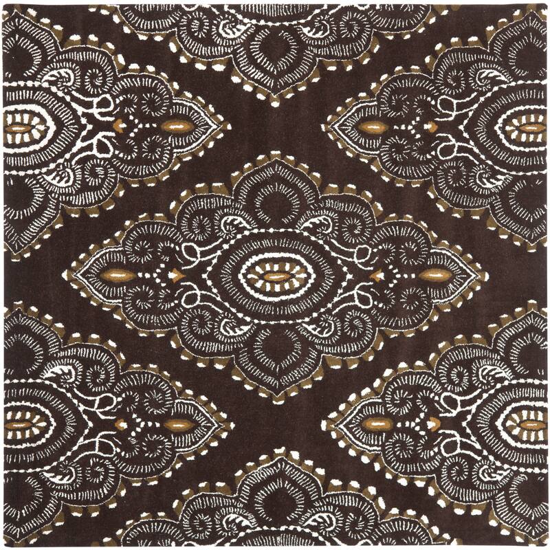 SAFAVIEH Handmade Wyndham Geanina Modern Wool Rug - 7' Square - Brown/Ivory