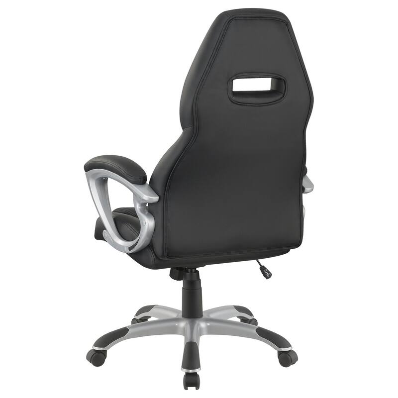 High Back Office Chair Black Silver Ergonomic Desk Chair Adjustable Computer Task Chair