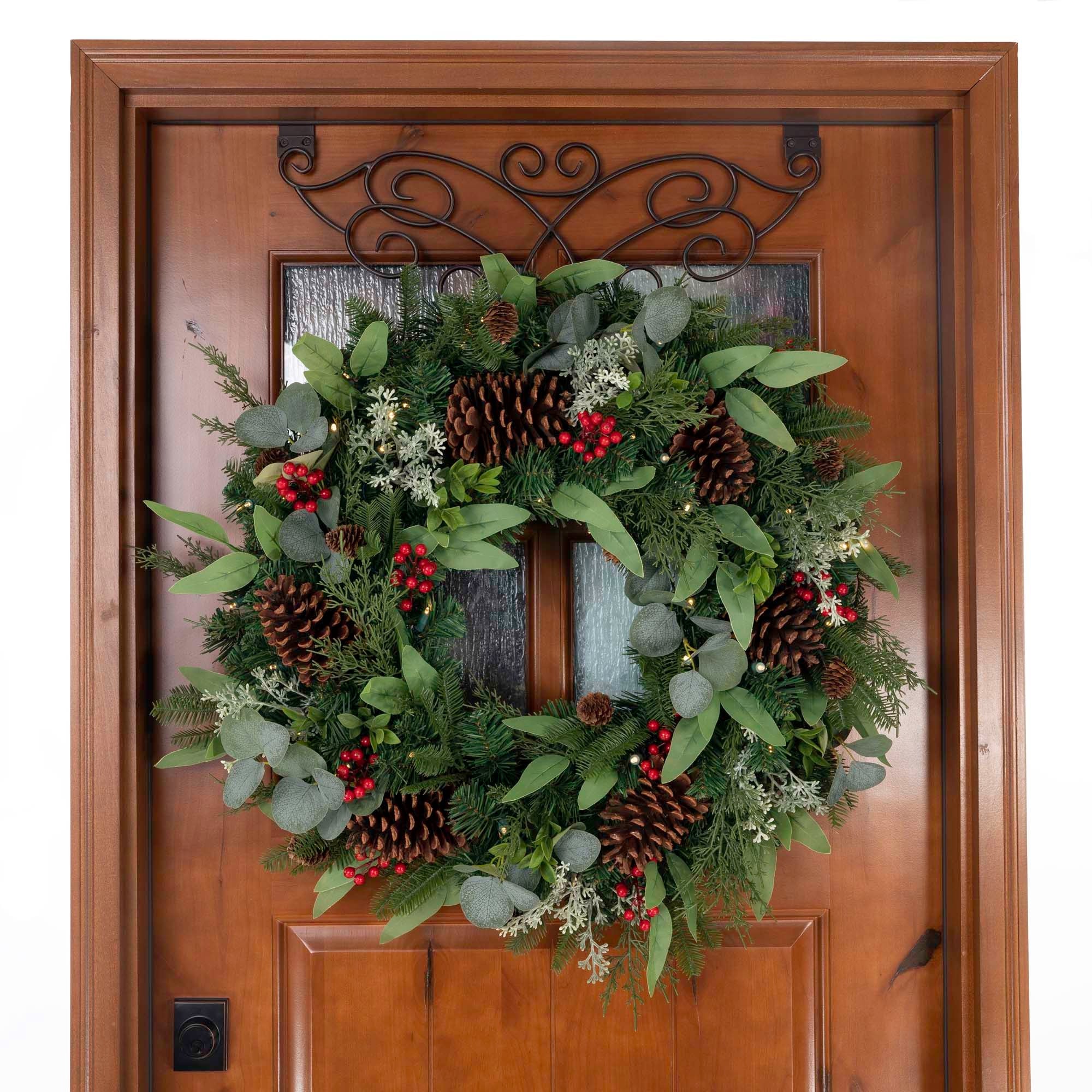 30 in. Lighted Christmas Wreath - Christmas Woods - 30 Inch