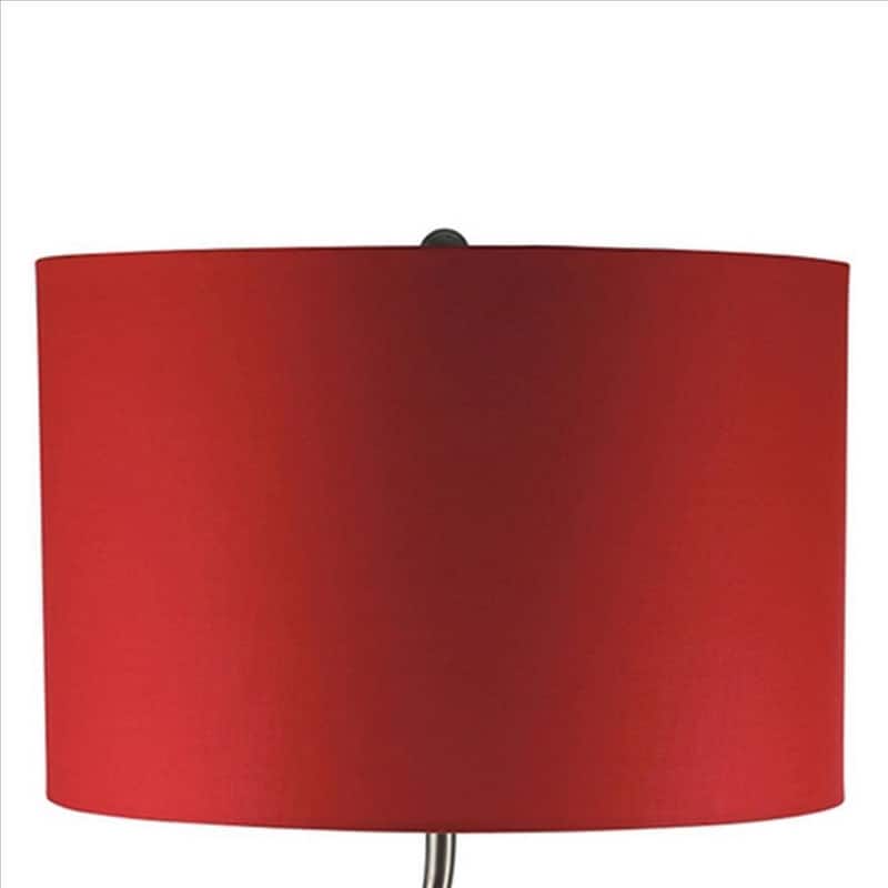 Table Lamp with Curved Tubular Body and Round Base, Black - 28.5 H x 15 W x 15 L Inches