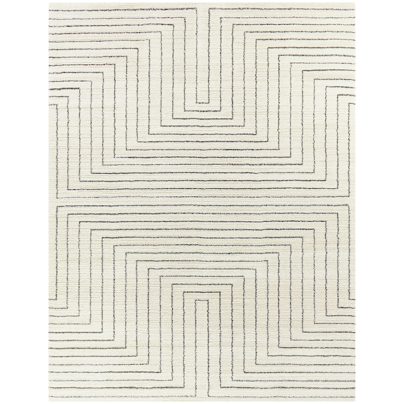 Carmody Modern Geometric Art Deco Area Rug - 7'10" x 10' - White
