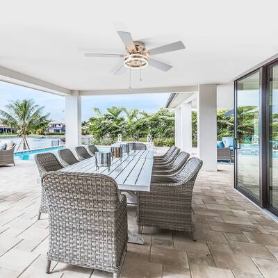 52-IN Satin Nickel LED Ceiling Fan with Light Kit(5 blade)
