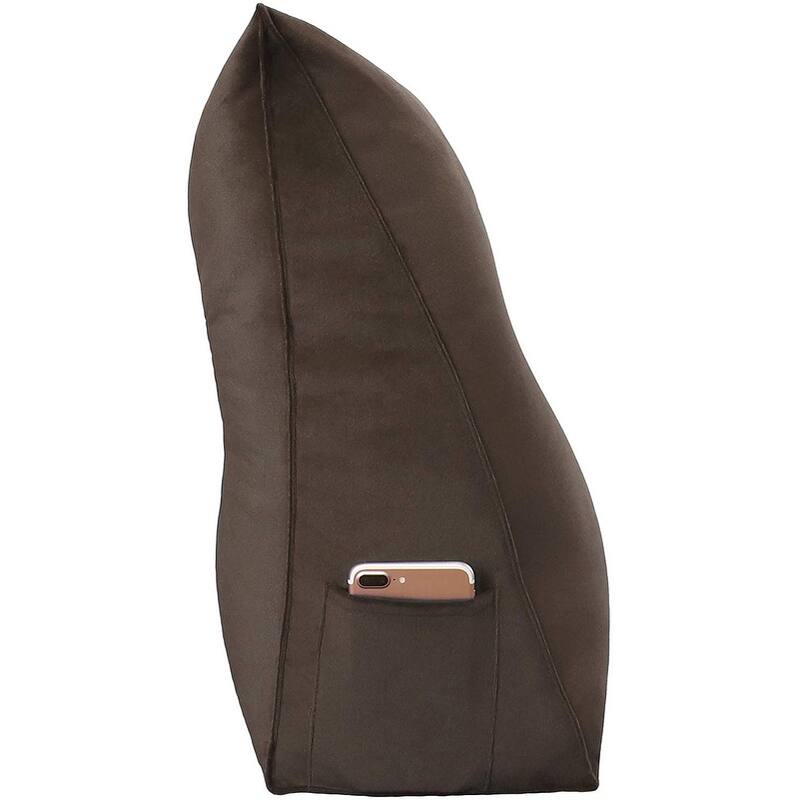 WOWMAX Bed Rest Wedge Bolster Headboard Back Support Pillow Velvet