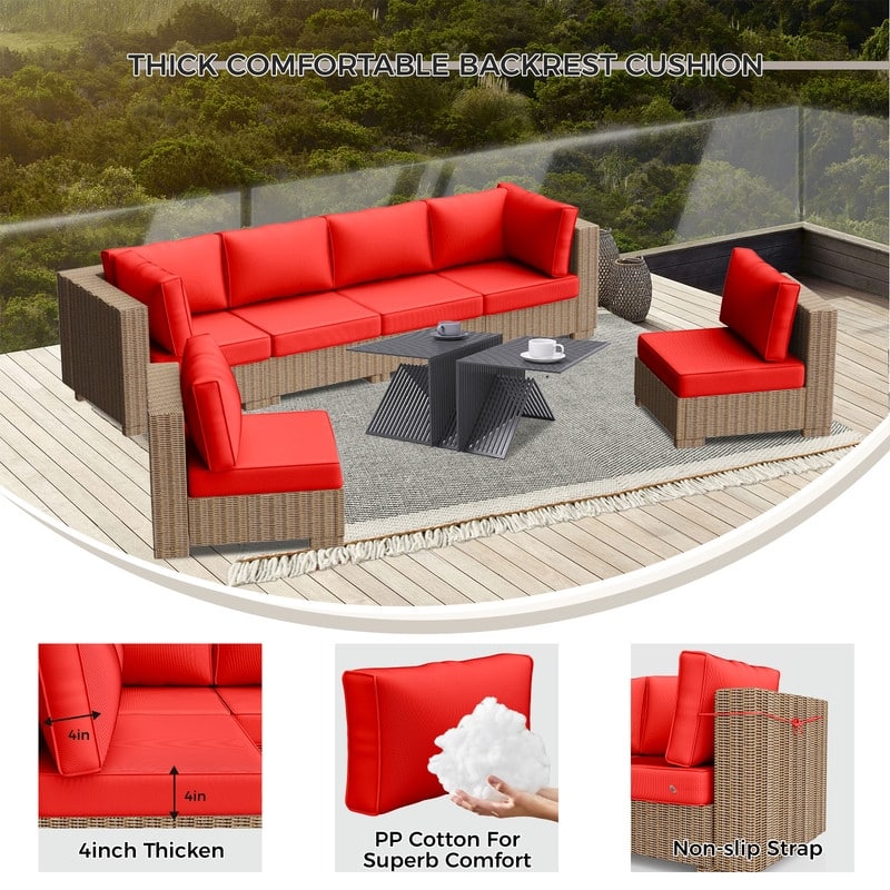 14 Piece Outdoor Furniture Replacement Cushions,Patio Seat Cushions
