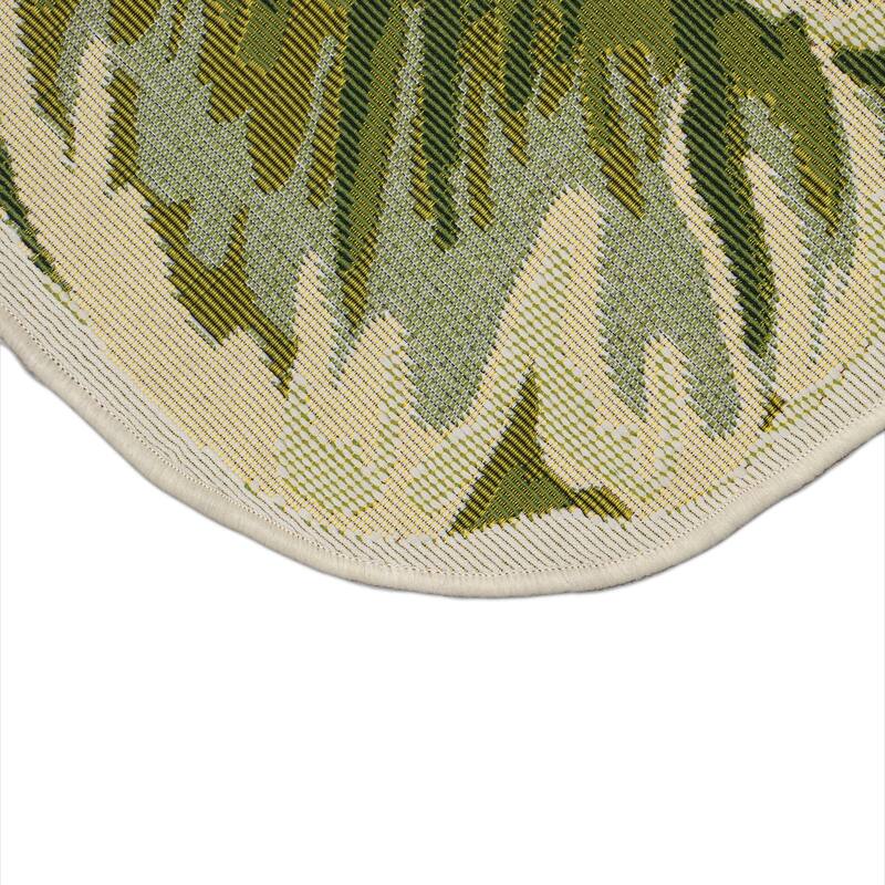 Liora Manne Esencia Peony Indoor/Outdoor Mat Green 3'3"x3'3"