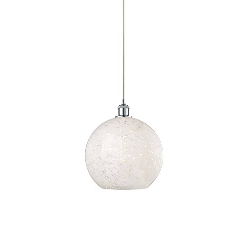 Innovations Lighting 516-1P-14-12 White Mouchette Pendant White - Polished Chrome
