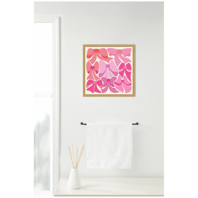 Kate and Laurel Sylvie Rain Bows 2 Framed Canvas by Carrie Cantwell