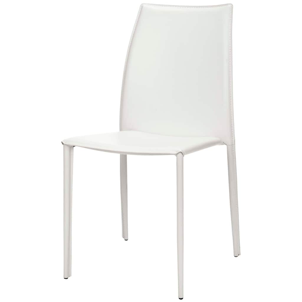 SAFAVIEH Laurene Metropolitan Jazzy Vinyl White Dining Chair (Set of 2) - 18.9" x 22.8" x 35.8" - 19Wx23Dx36H