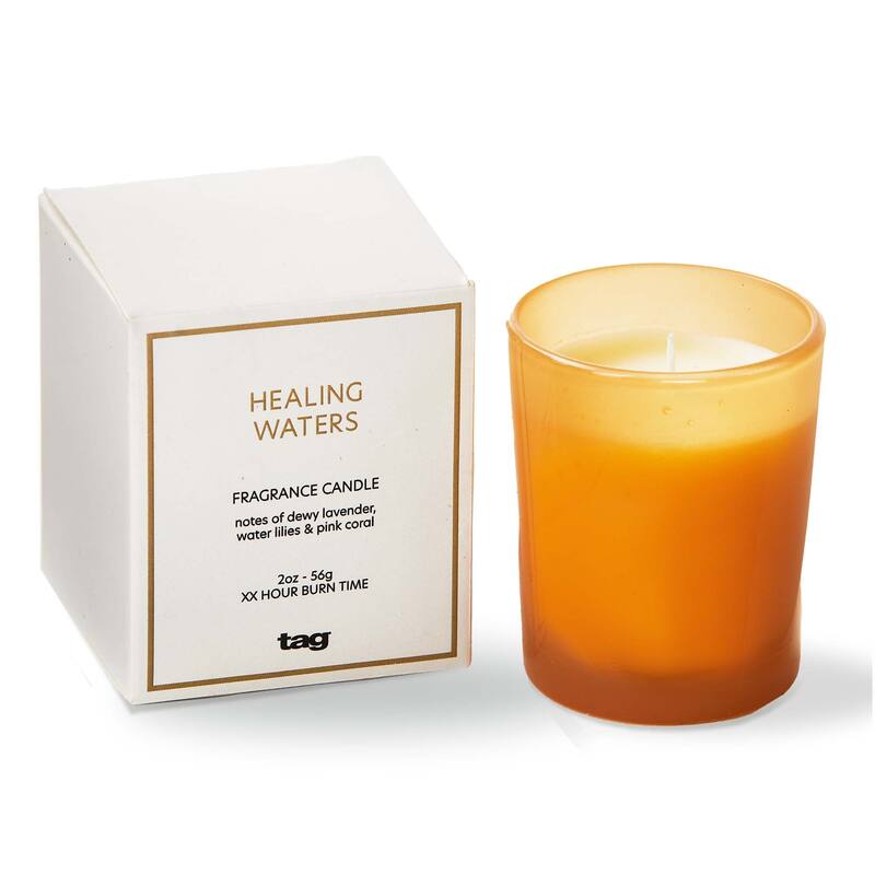 Healing Waters Blush Votive Candle - Scented, 2oz, 7hr Burn Time, Everyday Use, 2.5"h x 2"l x 2"w