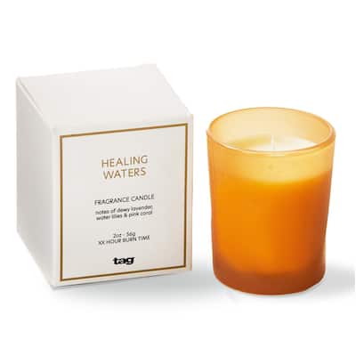 Healing Waters Blush Votive Candle - Scented, 2oz, 7hr Burn Time, Everyday Use, 2.5"h x 2"l x 2"w
