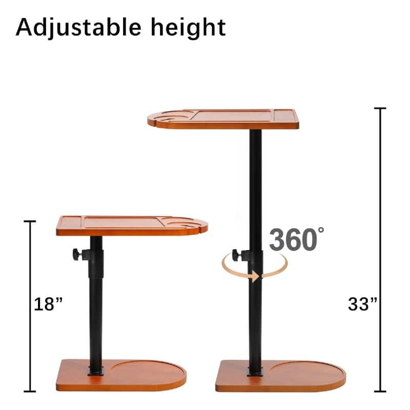 360° Rotatable Sofa Tray Table - 15.7"D x 9.8"W x 25"H