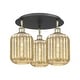 preview thumbnail 8 of 18, Innovations Lighting Endless Possibilities Ballston - Preston - 3 Light 19" Jar Shade Flush Mount Mercury/Black Antique Brass