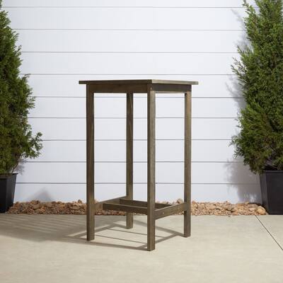 Distressed Grey Square Bar Table - 24" W x 24" D x 43" H