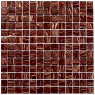 Apollo tile 12" x 12" Celestial Glossy Fire Brick Red Glass Tile (20 sq ft/case) - 20 Pack