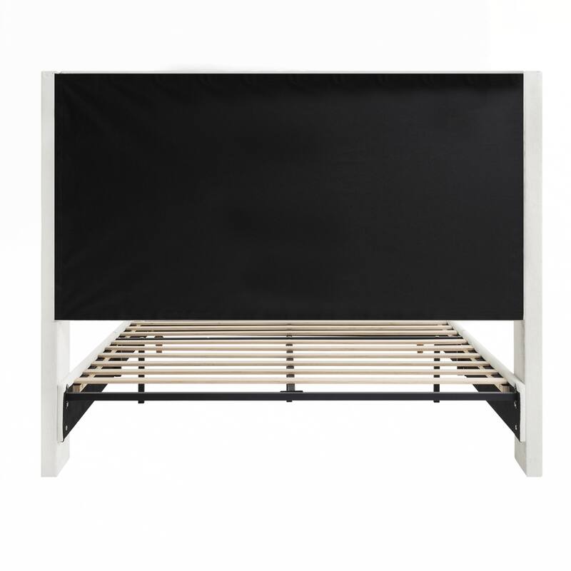High Headboard Upholstered Platform Bed No Box Spring Needed
