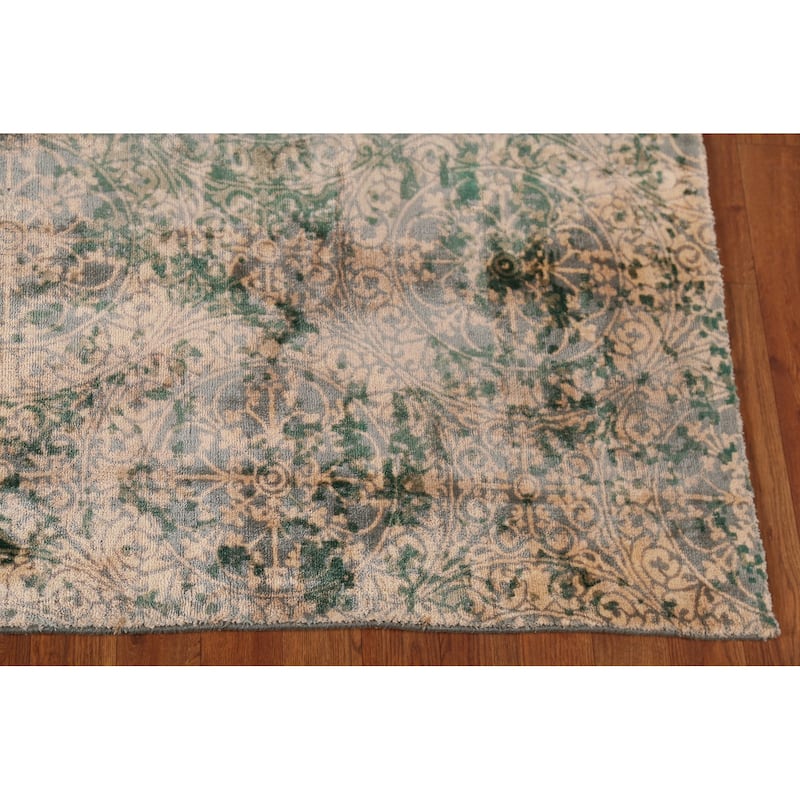 All-Over Abstract Area Rug Hand-Knotted Wool Carpet - 6'7"x 9'10"