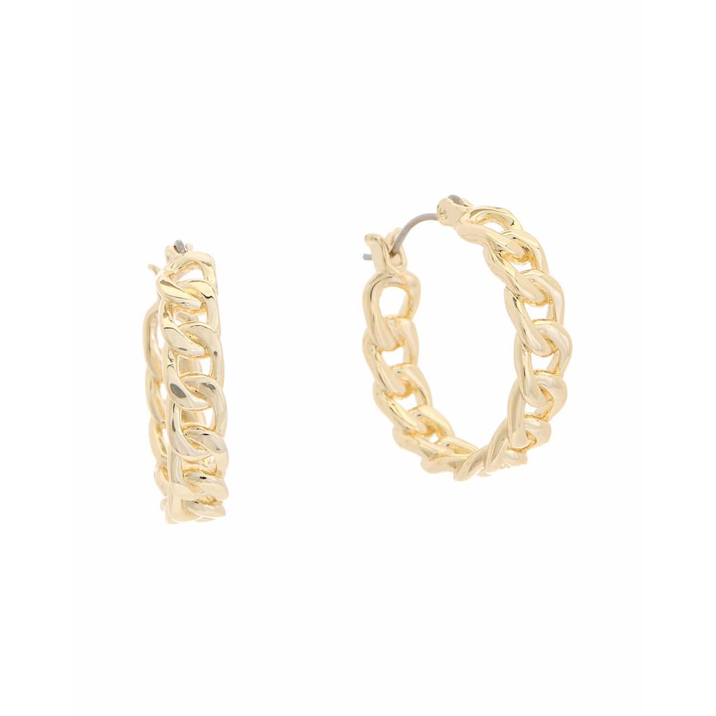 Juvell Gold Plated Brass Hoop Link Earrings - N/A