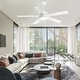 preview thumbnail 1 of 47, Airsurfer 52 in. Integrated LED Indoor Ceiling Fans with Light and Remote Control Included White