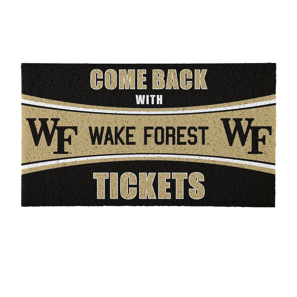 Wake Forest University 28 in. x 16 in. PVC "Come Back With Tickets" Trapper Door Mat