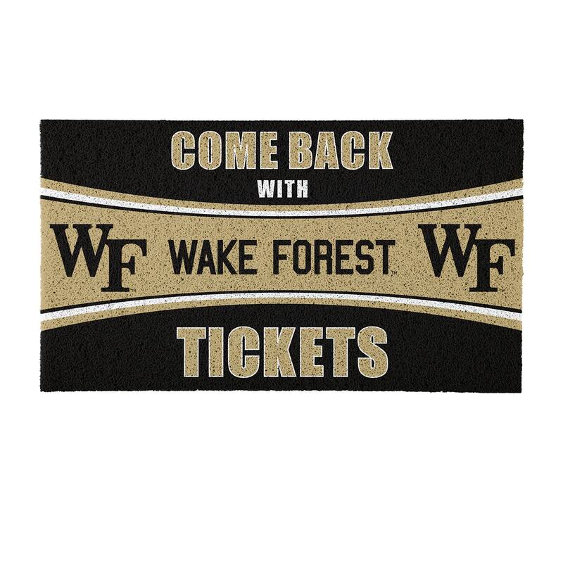 Wake Forest University 28 in. x 16 in. PVC "Come Back With Tickets" Trapper Door Mat