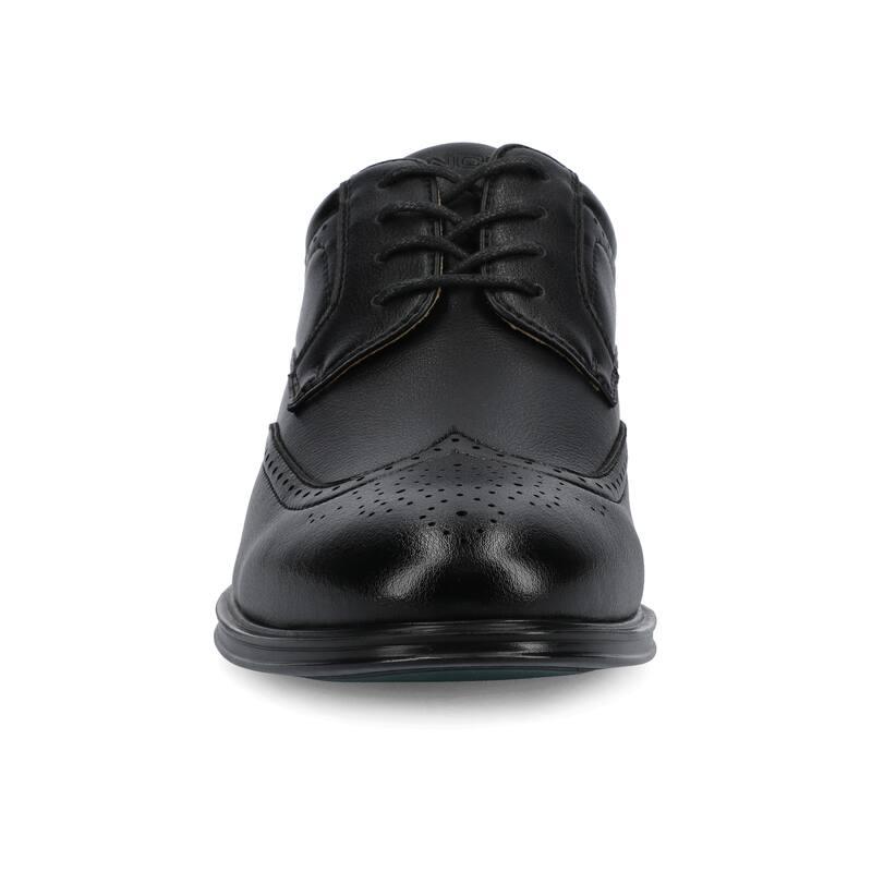 Vance Mens Cormac Medium and Wide Width Comfort Wingtip Oxford Dress Shoe - Wide - Black - 11