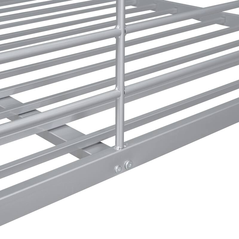 Full Over Queen Bunk Bed with Ladder and Metal Frame
