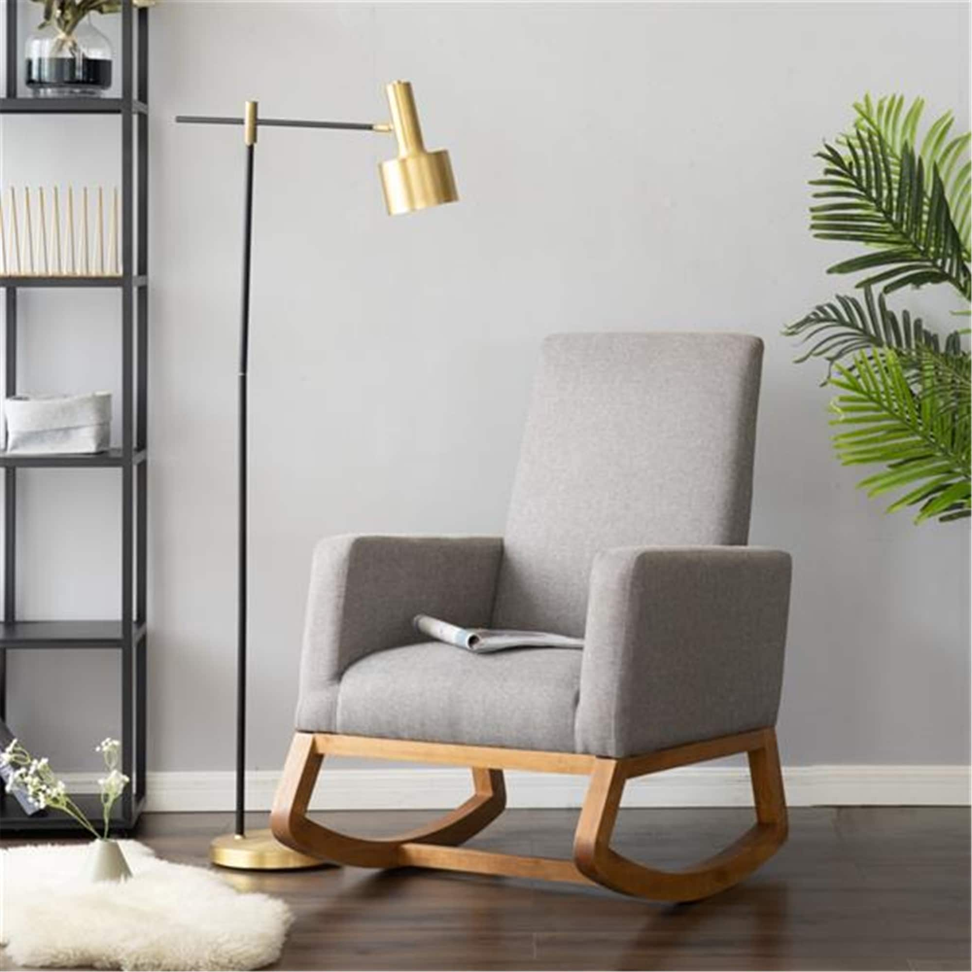 light gray rocking chair