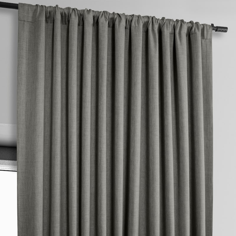 Exclusive Fabrics Faux Linen Extra Wide Room Darkening Curtains Panel - Versatile Privacy Drapery for Wide Windows (1 Panel)