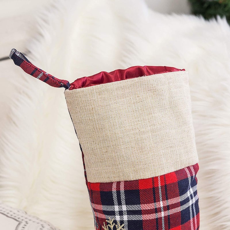 Homey Cozy Floral Velvet Embroidered Christmas Stocking