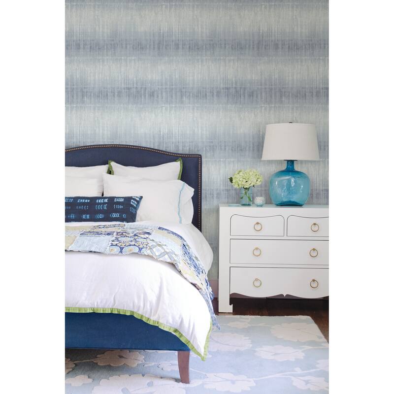 A-Street Prints Sanctuary Blueberry Texture Stripe Wallpaper