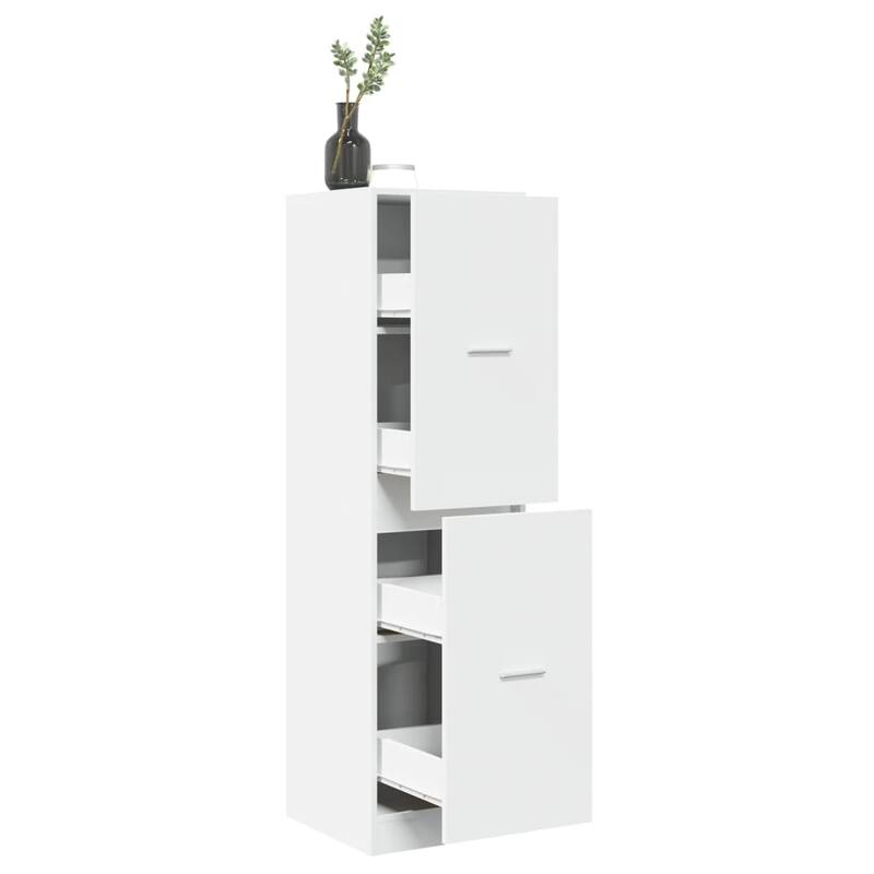vidaXL Apothecary Cabinet Engineered Wood Standard - White-16.1 x 15.7 x 56.9 in