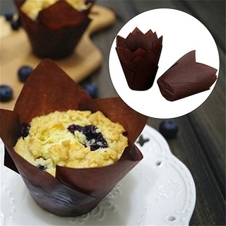 50Pcs High Temperature Resistant Cake Paper Cup Tulip Muffin Baking ...