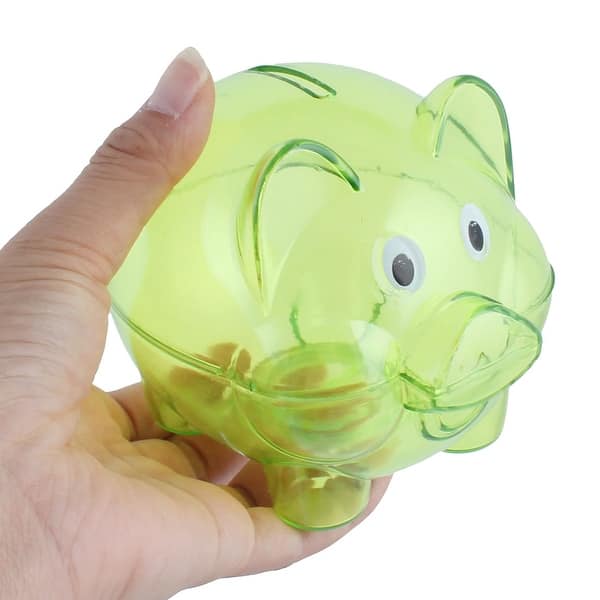 Plastic Collectible Piggy Bank Coin Savings Money Cash Safe Box Case - Clear  Green - 5 x 4 x 4(L*W*H) - Bed Bath & Beyond - 28817851