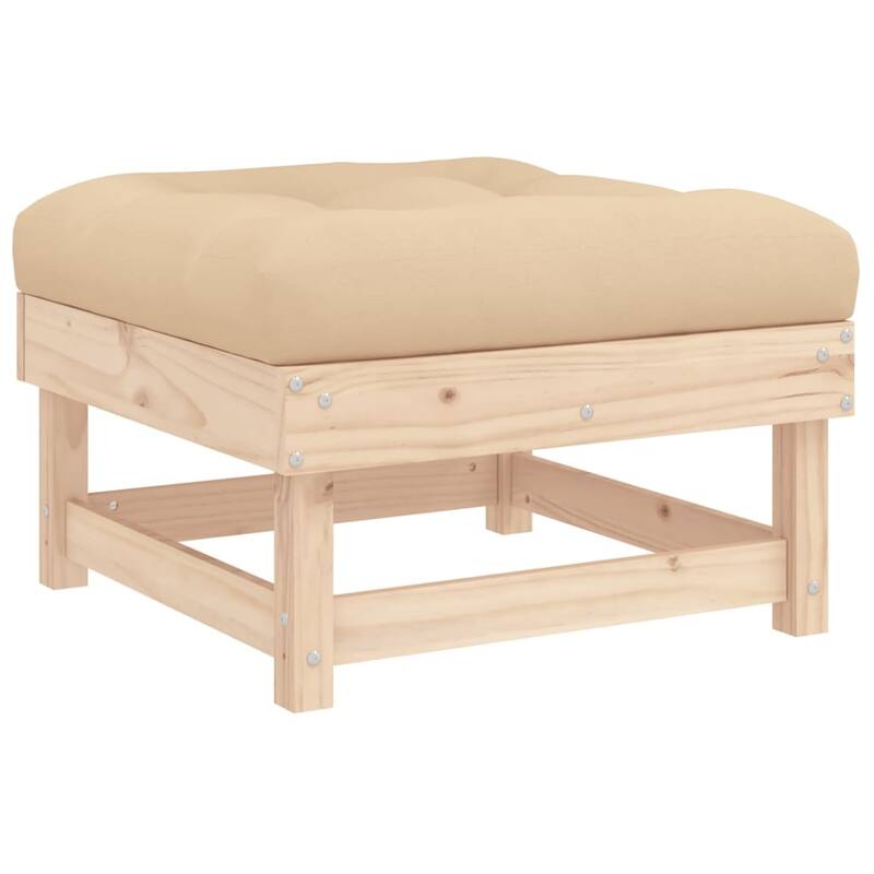 vidaXL 8 Piece Patio Lounge Set with Cushions Solid Wood - 24" x 23.8" x 24.4"